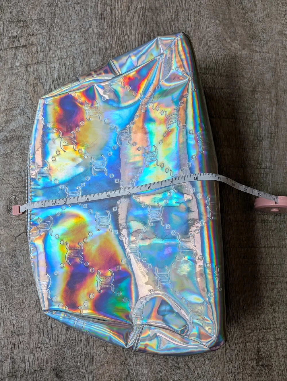 Juicy Couture Holographic Rainbow Cosmetic Makeup Travel Bag NWOT